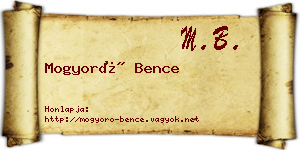 Mogyoró Bence névjegykártya