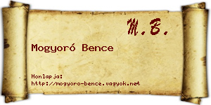 Mogyoró Bence névjegykártya